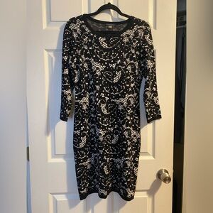 Elegant Black and White Bodycon Dress